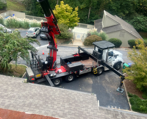 Premier Tree Solutions cleaning up someone's property after Hurricane Helene