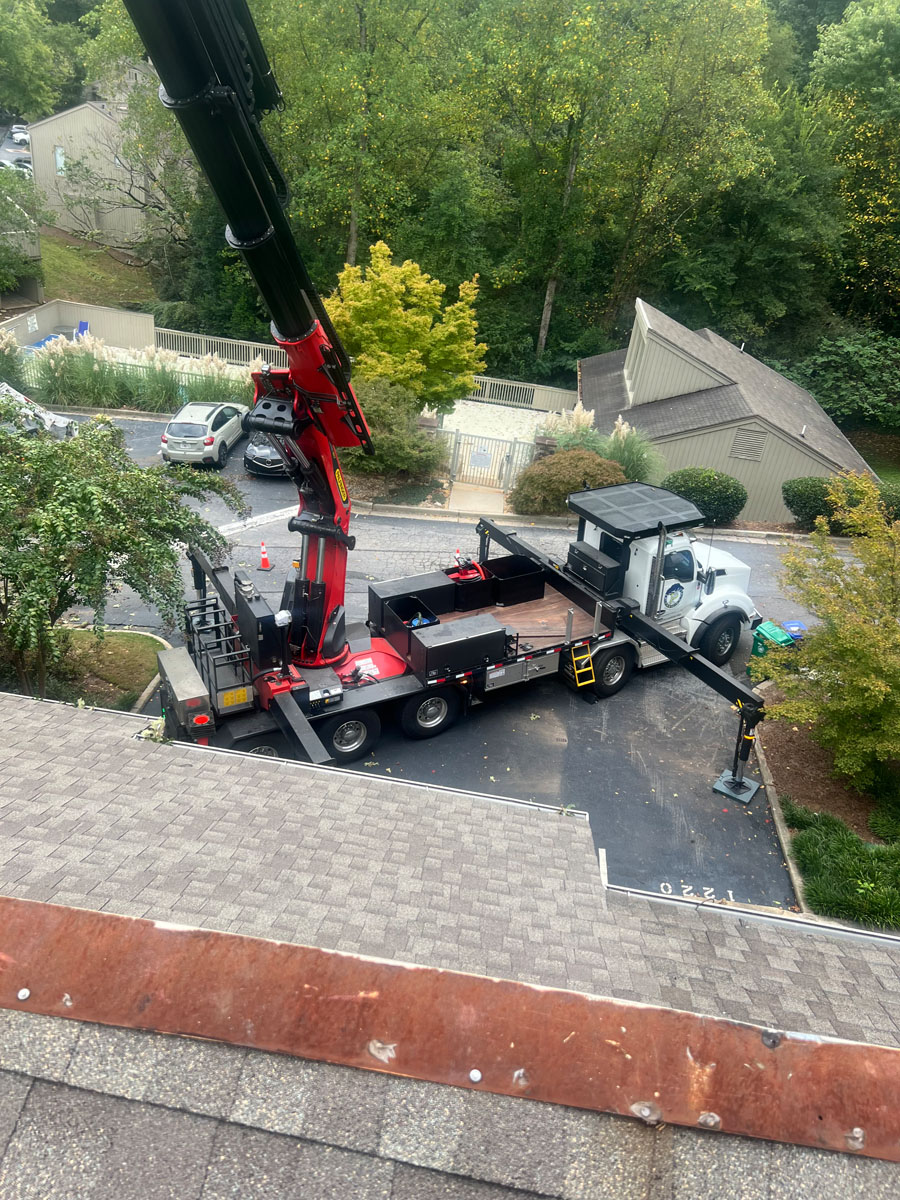 Premier Tree Solutions cleaning up someone's property after Hurricane Helene